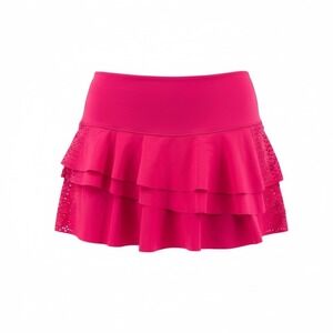 Lucky in Love Tennis Skirt Ruffle Skort Shorts Hot Pink Athletic Women's M